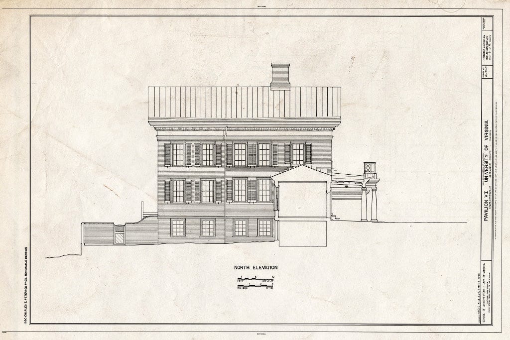 Blueprint HABS VA,2-Char,1-O- (Sheet 9 of 12) - University of Virginia, Pavilion VI, East Lawn, Charlottesville, Charlottesville, VA