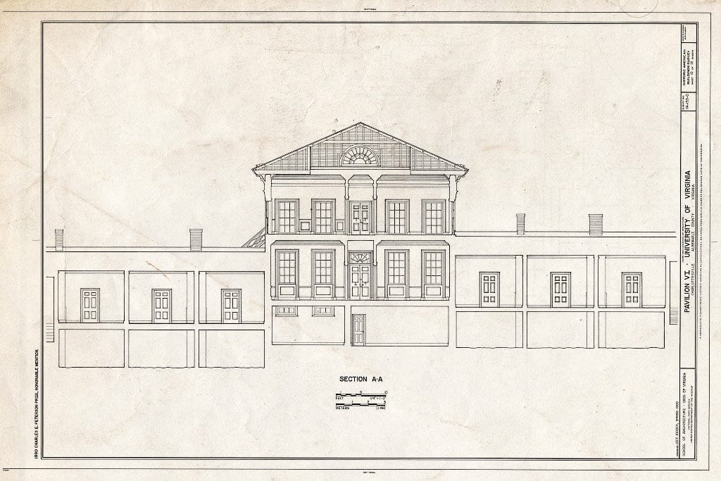 Blueprint HABS VA,2-Char,1-O- (Sheet 10 of 12) - University of Virginia, Pavilion VI, East Lawn, Charlottesville, Charlottesville, VA