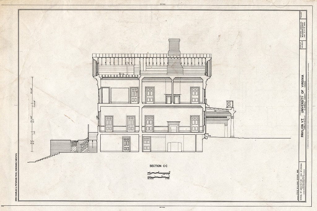 Blueprint HABS VA,2-Char,1-O- (Sheet 12 of 12) - University of Virginia, Pavilion VI, East Lawn, Charlottesville, Charlottesville, VA