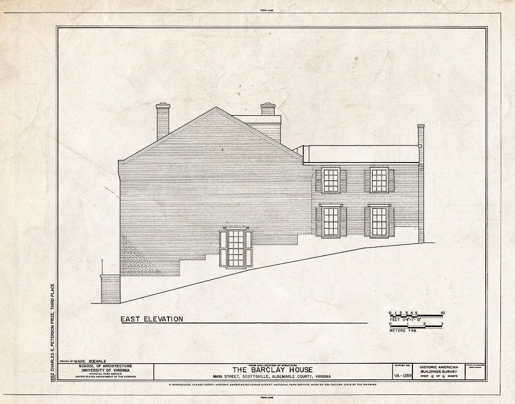 Blueprint HABS VA,2-Scots,7- (Sheet 6 of 9) - Barclay House, Main Street, Scottsville, Albemarle County, VA