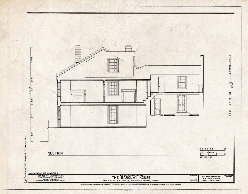 Blueprint HABS VA,2-Scots,7- (Sheet 7 of 9) - Barclay House, Main Street, Scottsville, Albemarle County, VA
