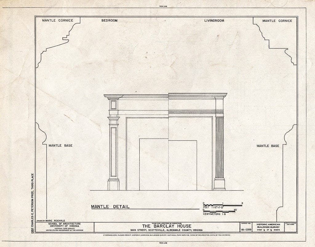 Blueprint HABS VA,2-Scots,7- (Sheet 9 of 9) - Barclay House, Main Street, Scottsville, Albemarle County, VA