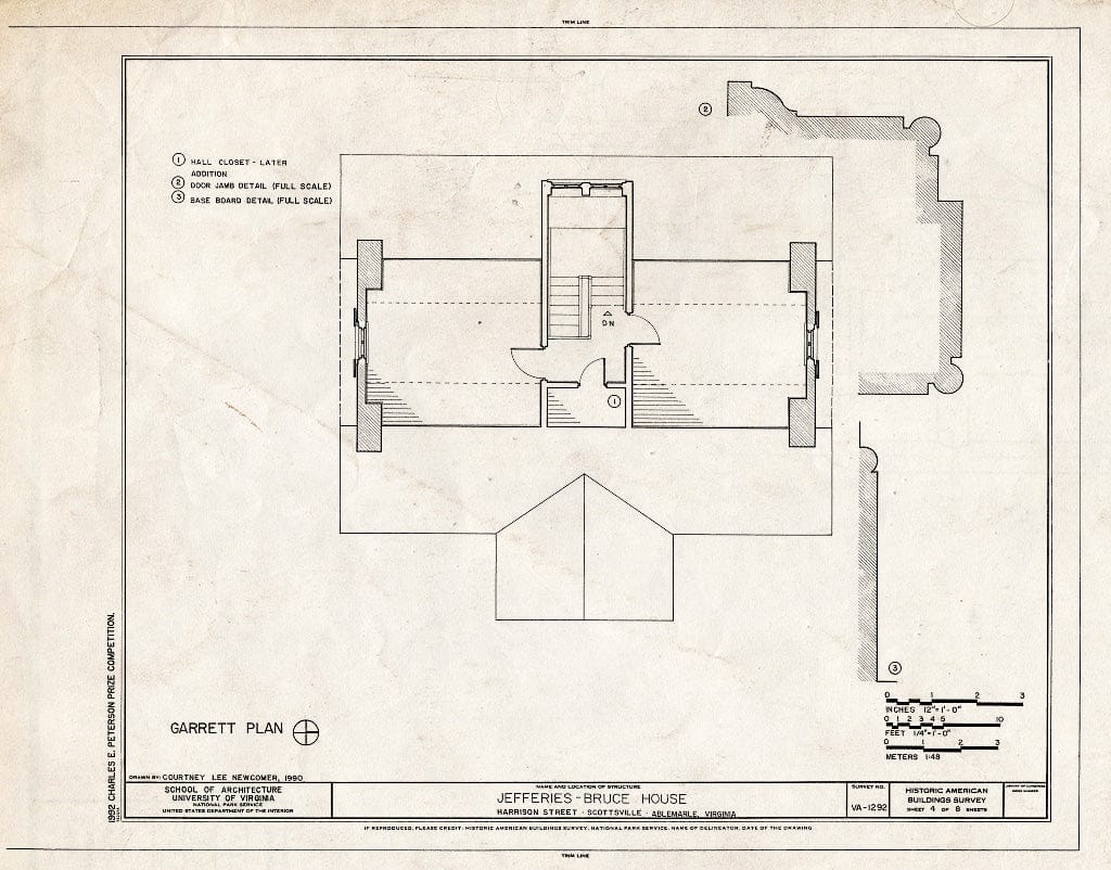 Blueprint HABS VA,2-Scots,8- (Sheet 4 of 8) - Jefferies-Bruce House, Harrison Street, Scottsville, Albemarle County, VA
