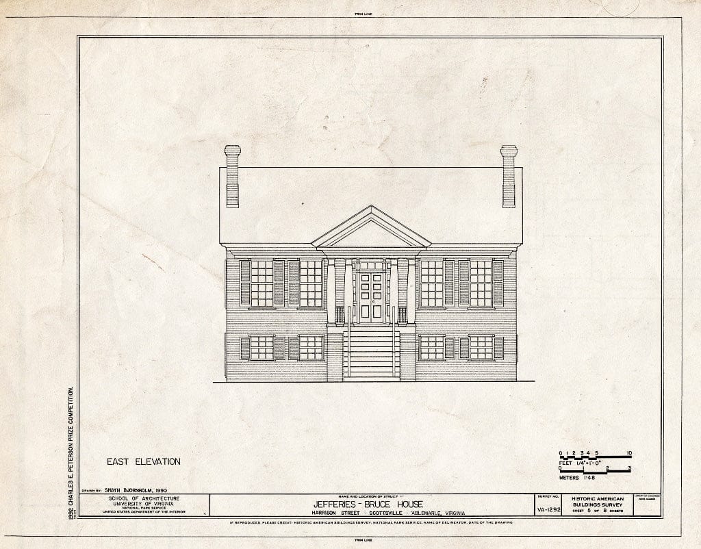 Blueprint HABS VA,2-Scots,8- (Sheet 5 of 8) - Jefferies-Bruce House, Harrison Street, Scottsville, Albemarle County, VA