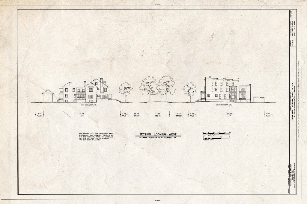 Blueprint HABS VA,44-Rich,130- (Sheet 1 of 1) - 2600 Block Monument Avenue, Richmond, Independent City, VA