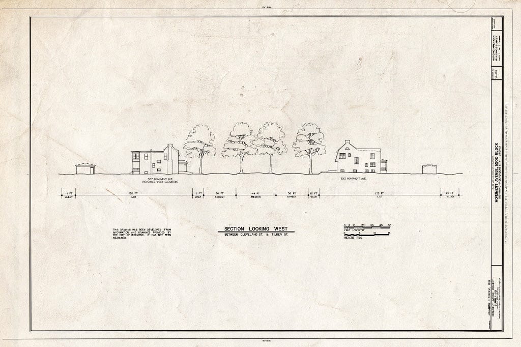 Blueprint HABS VA,44-Rich,139- (Sheet 1 of 1) - 3200 Block Monument Avenue, Richmond, Independent City, VA
