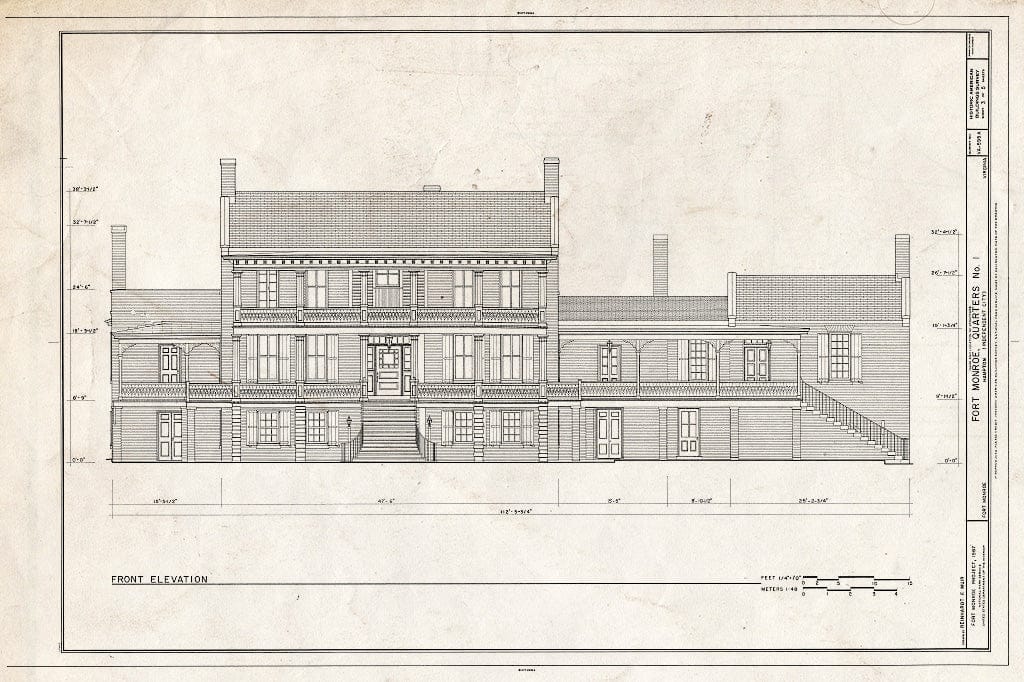 Blueprint HABS VA,28-HAMP,2A- (Sheet 3 of 5) - Fort Monroe, Quarters No. 1, 151 Bernard Road, Hampton, Hampton, VA