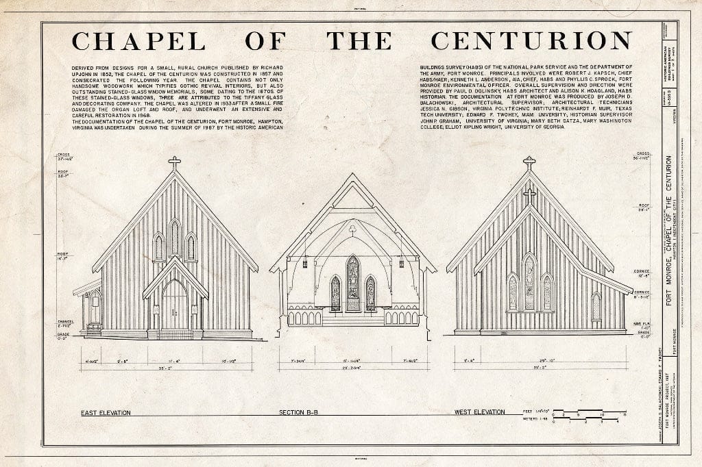 Blueprint HABS VA,28-HAMP,2B- (Sheet 1 of 3) - Fort Monroe, Chapel of The Centurion, Off Ruckman Road, Hampton, Hampton, VA