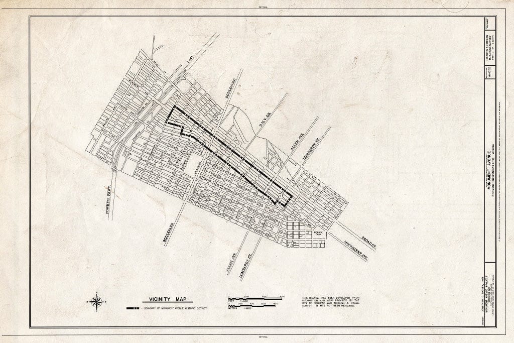 Blueprint HABS VA,44-Rich,148- (Sheet 1 of 7) - Monument Avenue, Richmond, Independent City, VA