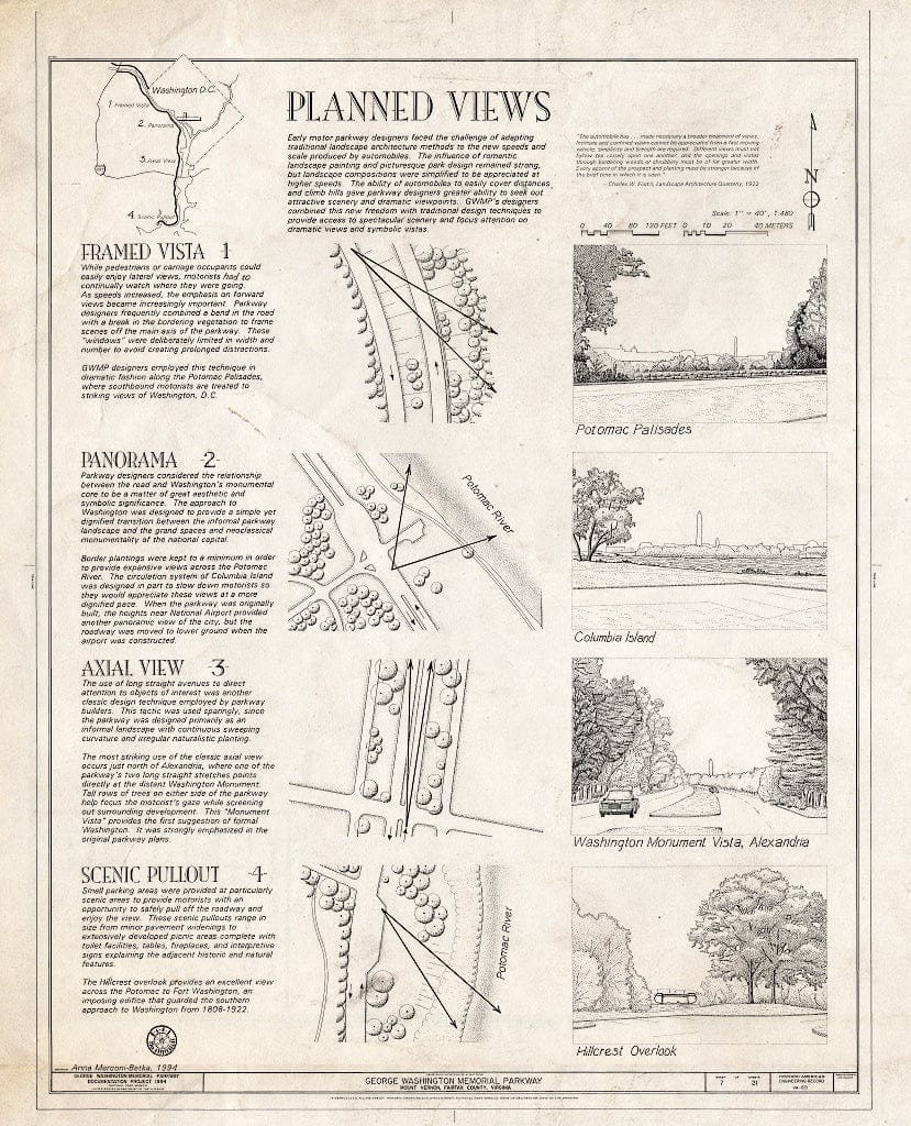 Blueprint HAER VA,30-,8- (Sheet 7 of 21) - George Washington Memorial Parkway, Along Potomac River from McLean to Mount Vernon, VA, Mount Vernon, Fairfax County, VA