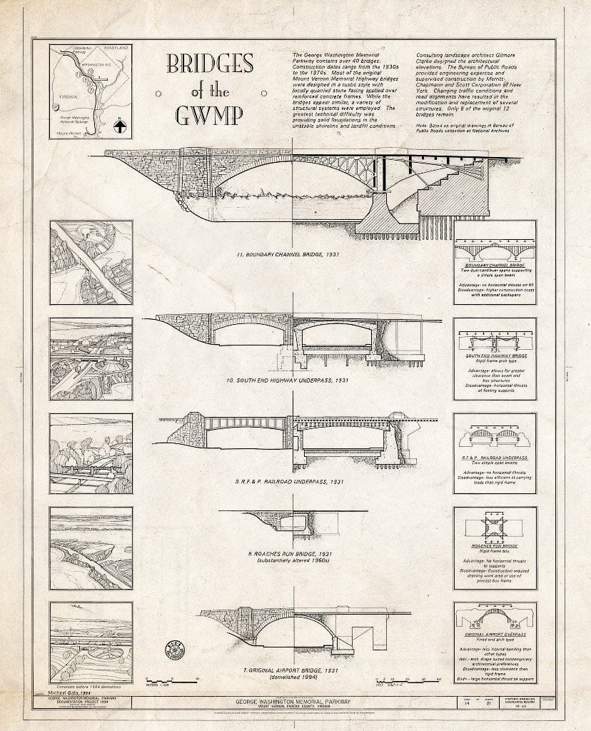 Blueprint HAER VA,30-,8- (Sheet 14 of 21) - George Washington Memorial Parkway, Along Potomac River from McLean to Mount Vernon, VA, Mount Vernon, Fairfax County, VA