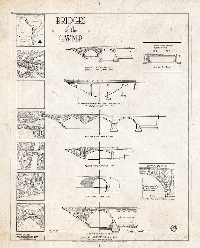 Blueprint HAER VA,30-,8- (Sheet 15 of 21) - George Washington Memorial Parkway, Along Potomac River from McLean to Mount Vernon, VA, Mount Vernon, Fairfax County, VA