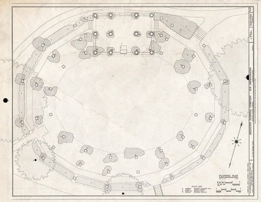 Blueprint 6. Planting Plan - Arlington National Cemetery, Old Amphitheater, Lee and Sherman Drives, Arlington, Arlington County, VA