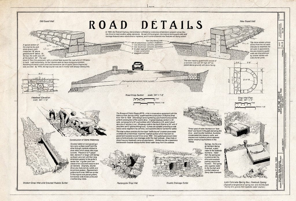 Blueprint HAER VA,70-LURA.V,4- (Sheet 10 of 18) - Skyline Drive, from Front Royal, VA to Rockfish Gap, VA, Luray, Page County, VA
