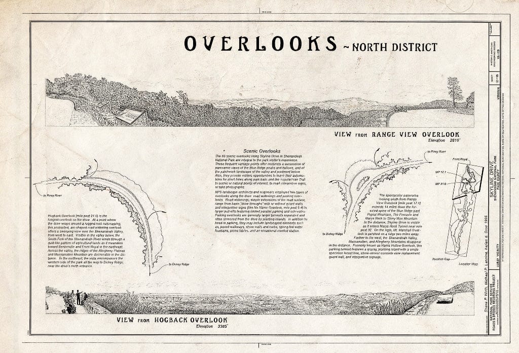 Blueprint HAER VA,70-LURA.V,4- (Sheet 12 of 18) - Skyline Drive, from Front Royal, VA to Rockfish Gap, VA, Luray, Page County, VA