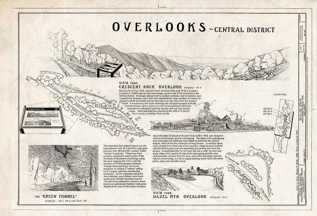 Blueprint HAER VA,70-LURA.V,4- (Sheet 13 of 18) - Skyline Drive, from Front Royal, VA to Rockfish Gap, VA, Luray, Page County, VA