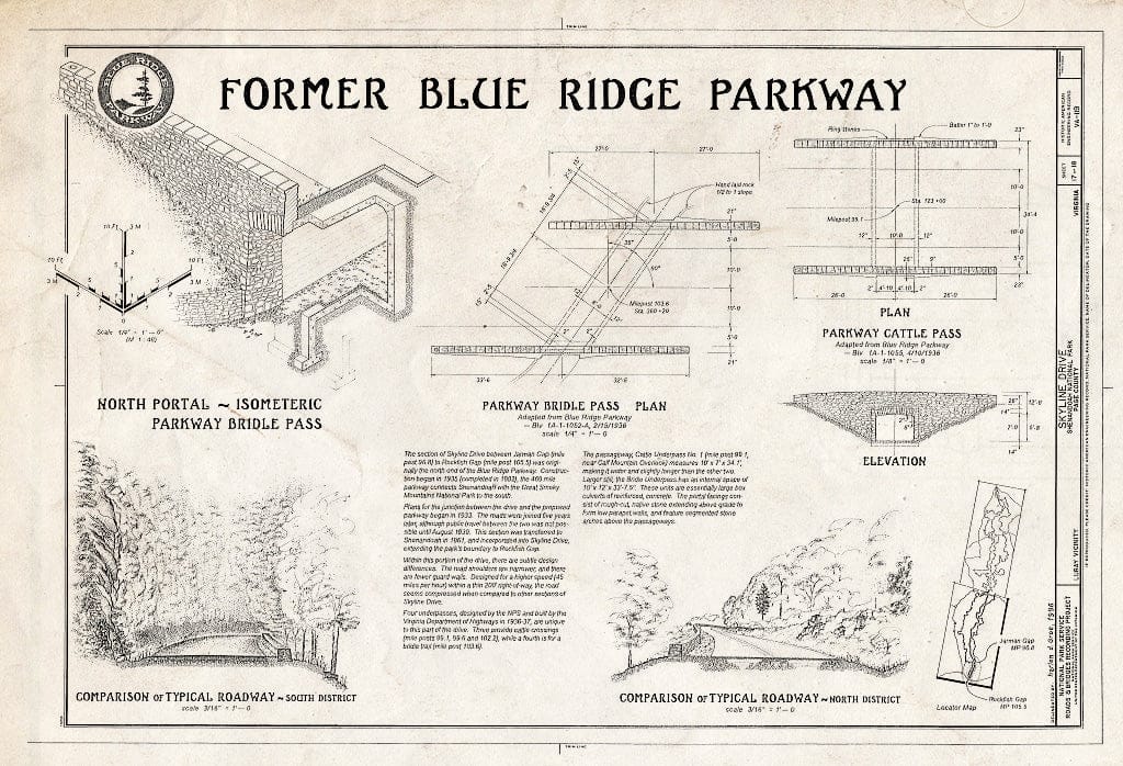 Blueprint HAER VA,70-LURA.V,4- (Sheet 17 of 18) - Skyline Drive, from Front Royal, VA to Rockfish Gap, VA, Luray, Page County, VA