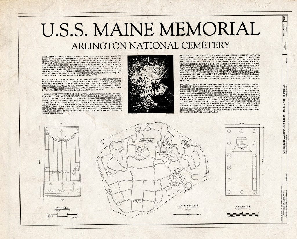 Blueprint HABS VA,7-ARL,11D- (Sheet 1 of 14) - Arlington National Cemetery, USS Maine Memorial, Arlington, Arlington County, VA