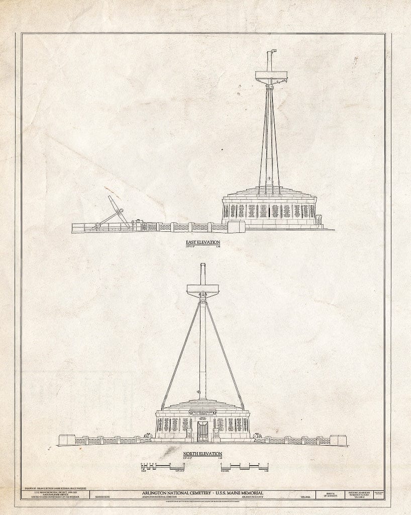 Blueprint HABS VA,7-ARL,11D- (Sheet 4 of 14) - Arlington National Cemetery, USS Maine Memorial, Arlington, Arlington County, VA