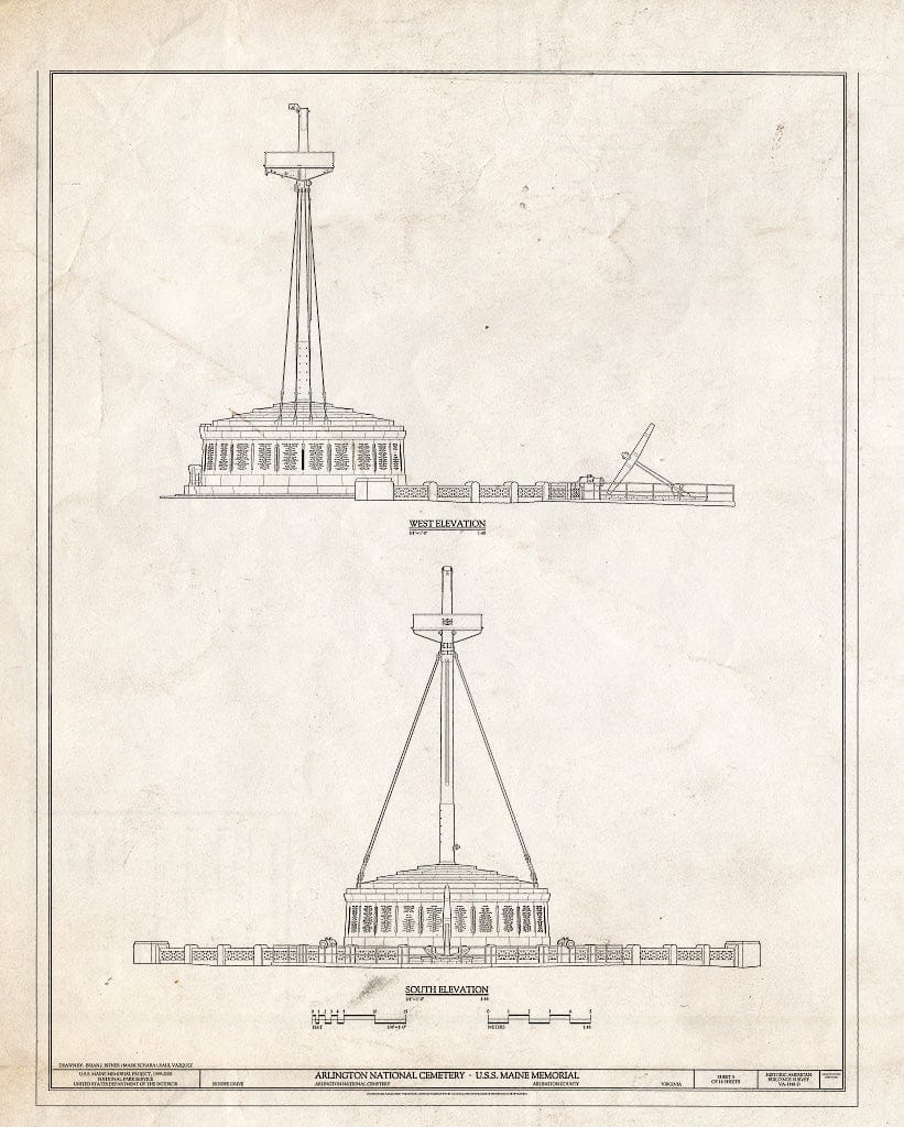 Blueprint HABS VA,7-ARL,11D- (Sheet 5 of 14) - Arlington National Cemetery, USS Maine Memorial, Arlington, Arlington County, VA