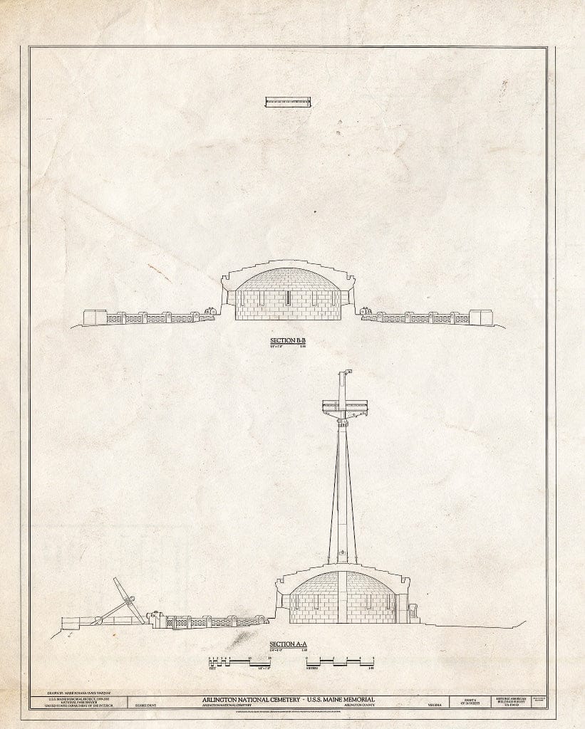 Blueprint HABS VA,7-ARL,11D- (Sheet 6 of 14) - Arlington National Cemetery, USS Maine Memorial, Arlington, Arlington County, VA