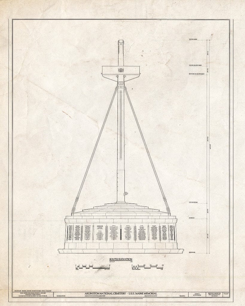 Blueprint HABS VA,7-ARL,11D- (Sheet 9 of 14) - Arlington National Cemetery, USS Maine Memorial, Arlington, Arlington County, VA