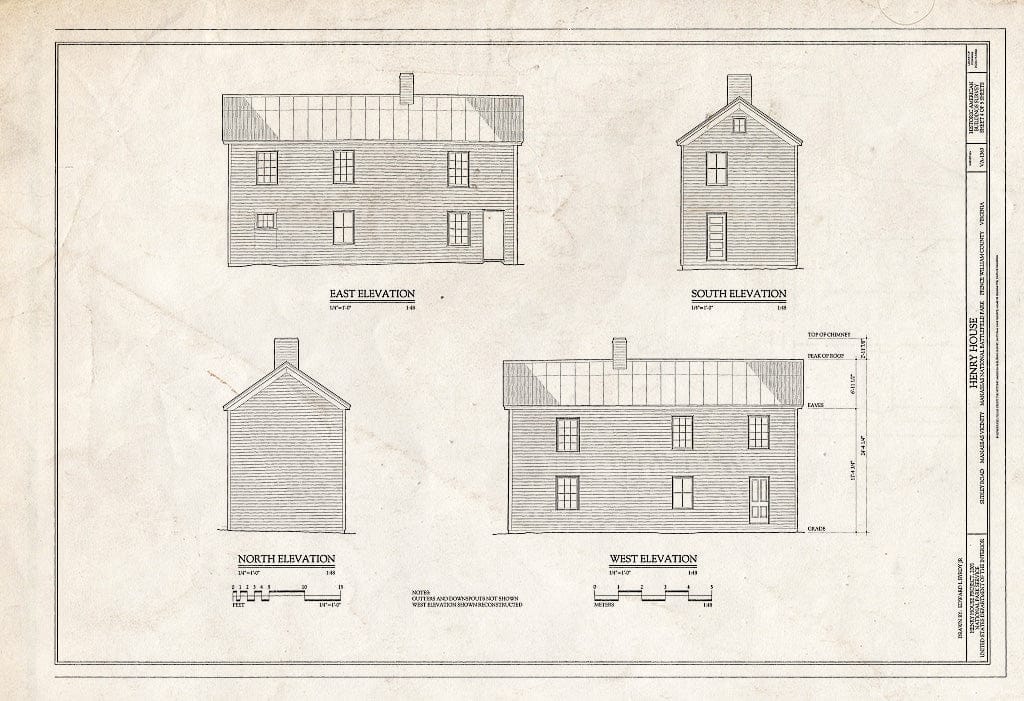 Blueprint HABS VA,76-Man.V,2- (Sheet 4 of 5) - Henry House, Sudley Road, Manassas, Manassas, VA