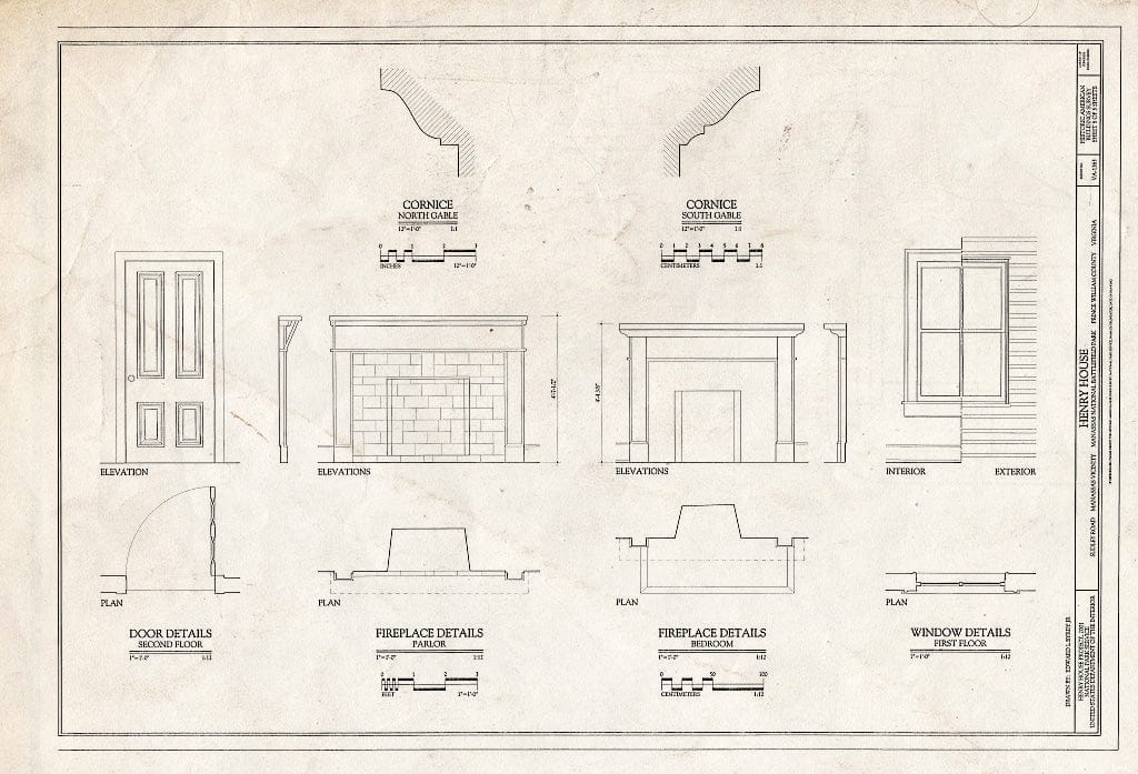 Blueprint HABS VA,76-Man.V,2- (Sheet 5 of 5) - Henry House, Sudley Road, Manassas, Manassas, VA