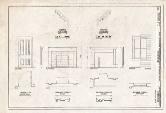 Blueprint HABS VA,76-Man.V,2- (Sheet 5 of 5) - Henry House, Sudley Road, Manassas, Manassas, VA