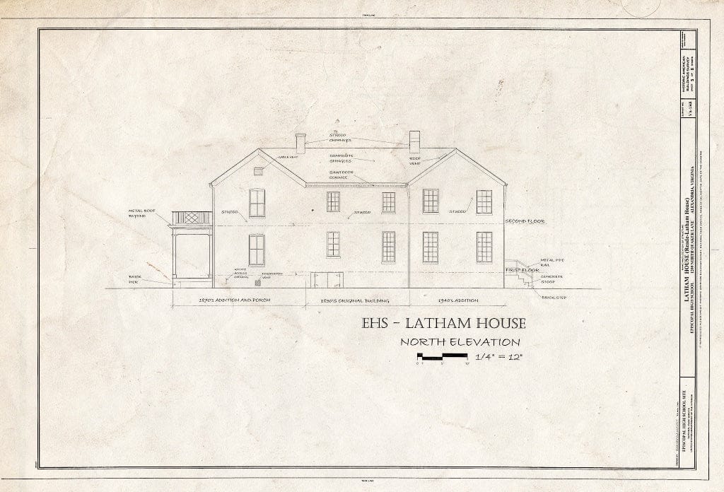 Blueprint HABS VA,7-Alex,183 (Sheet 5 of 8) - Latham House, 1200 North Quaker Lane, Alexandria, Independent City, VA