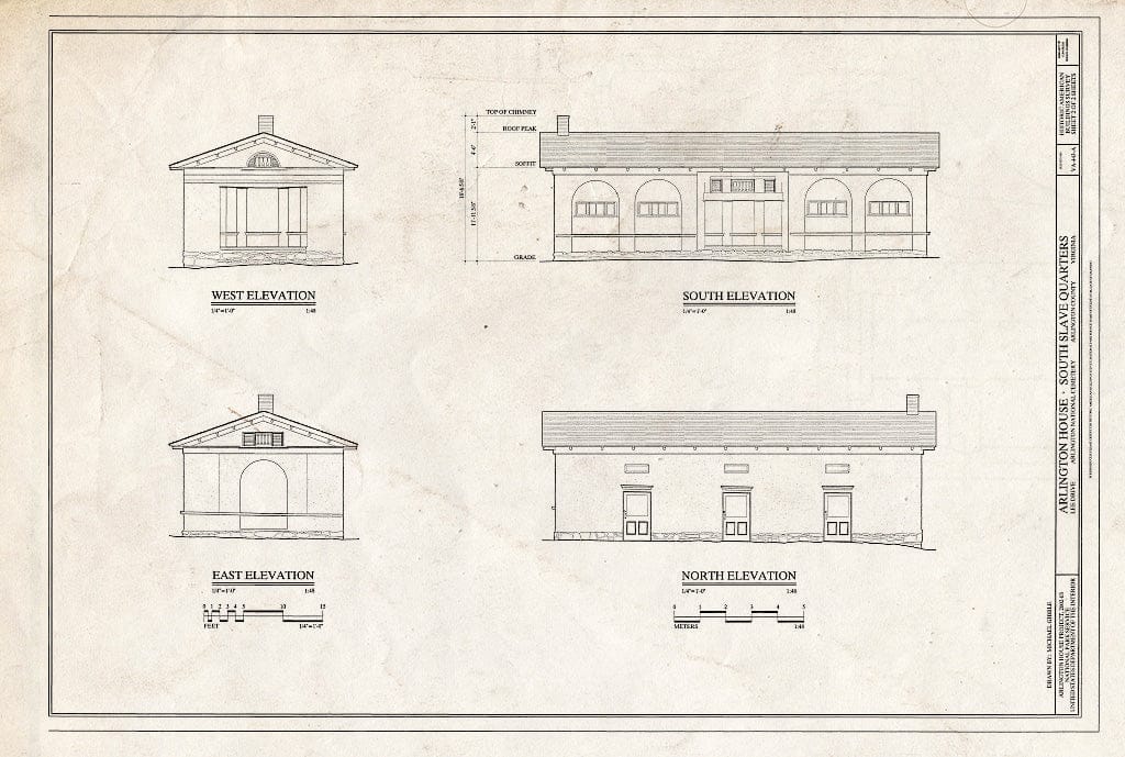 Blueprint HABS VA-443-A (Sheet 2 of 2) - Arlington House, South Slave Quarters, Lee Drive, Arlington National Cemetery, Arlington, Arlington County, VA
