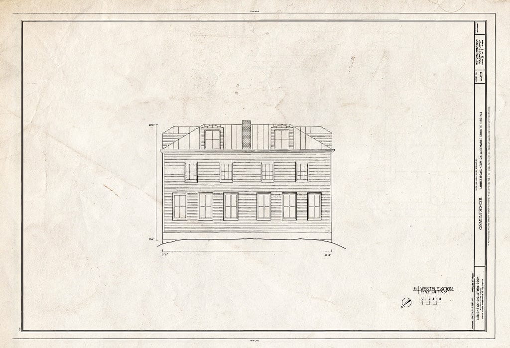 Blueprint HABS VA-1377 (Sheet 5 of 7) - Cismont School, Louisa Road, Keswick, Albemarle County, VA