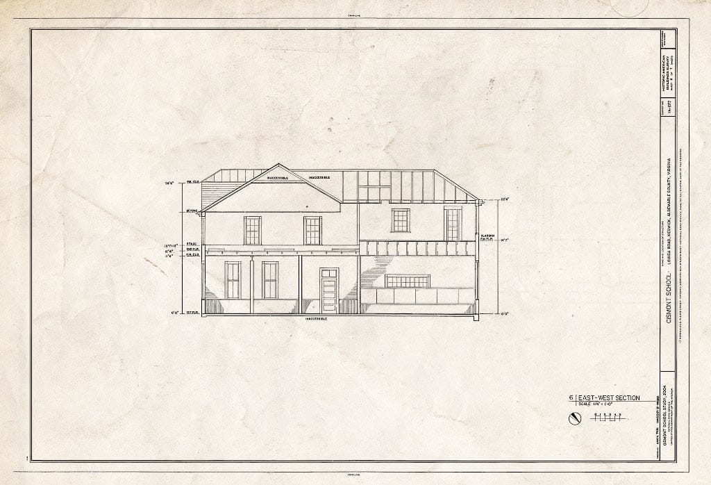Blueprint HABS VA-1377 (Sheet 6 of 7) - Cismont School, Louisa Road, Keswick, Albemarle County, VA