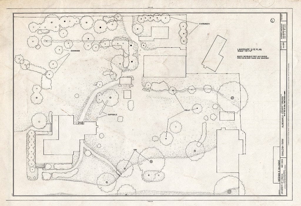 Blueprint HABS VA-1379 (Sheet 3 of 15) - Oakleigh Farm, Off of West Rio Road, Charlottesville, Charlottesville, VA