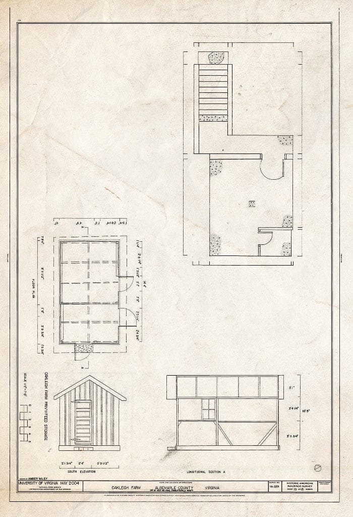 Blueprint HABS VA-1379 (Sheet 13 of 15) - Oakleigh Farm, Off of West Rio Road, Charlottesville, Charlottesville, VA