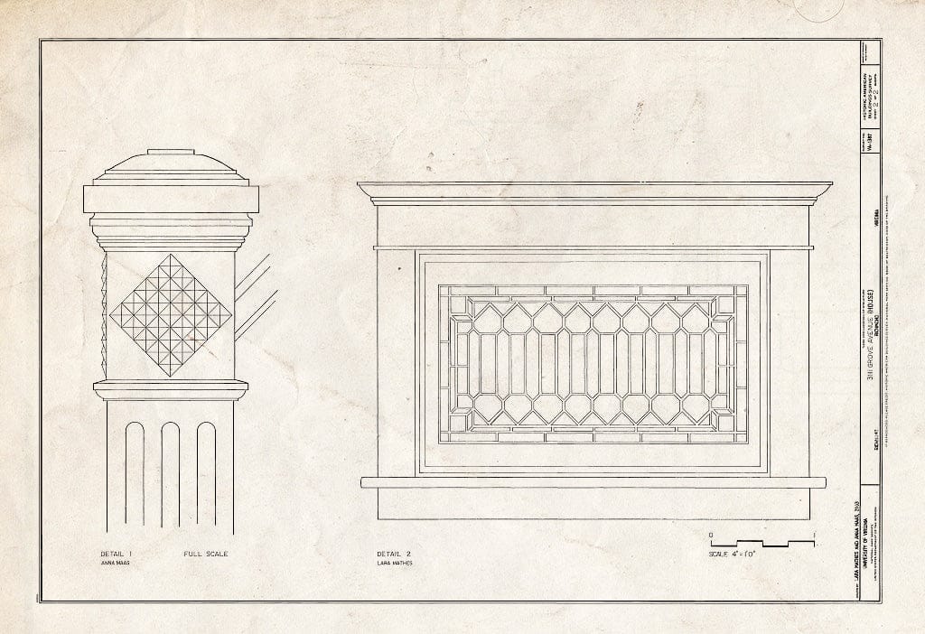 Blueprint HABS VA-1387 (Sheet 2 of 2) - 3111 Grove Avenue (House), Richmond, Independent City, VA
