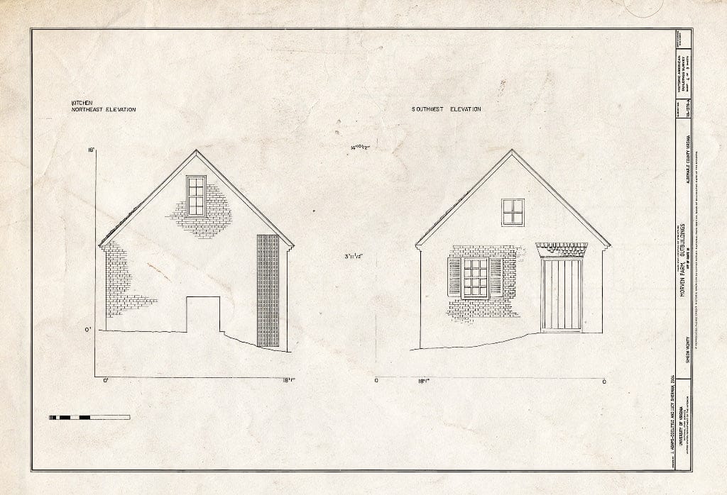 Blueprint HABS VA-1378-A (Sheet 4 of 9) - Morven Farm, Outbuildings, Off of Route 20, Simeon, Albemarle County, VA