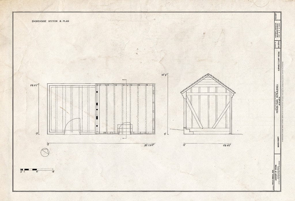 Blueprint HABS VA-1378-A (Sheet 8 of 9) - Morven Farm, Outbuildings, Off of Route 20, Simeon, Albemarle County, VA