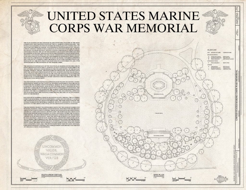 Blueprint HALS VA-9 (Sheet 1 of 5) - United States Marine Corps War Memorial, Marshall Drive, Arlington, Arlington County, VA