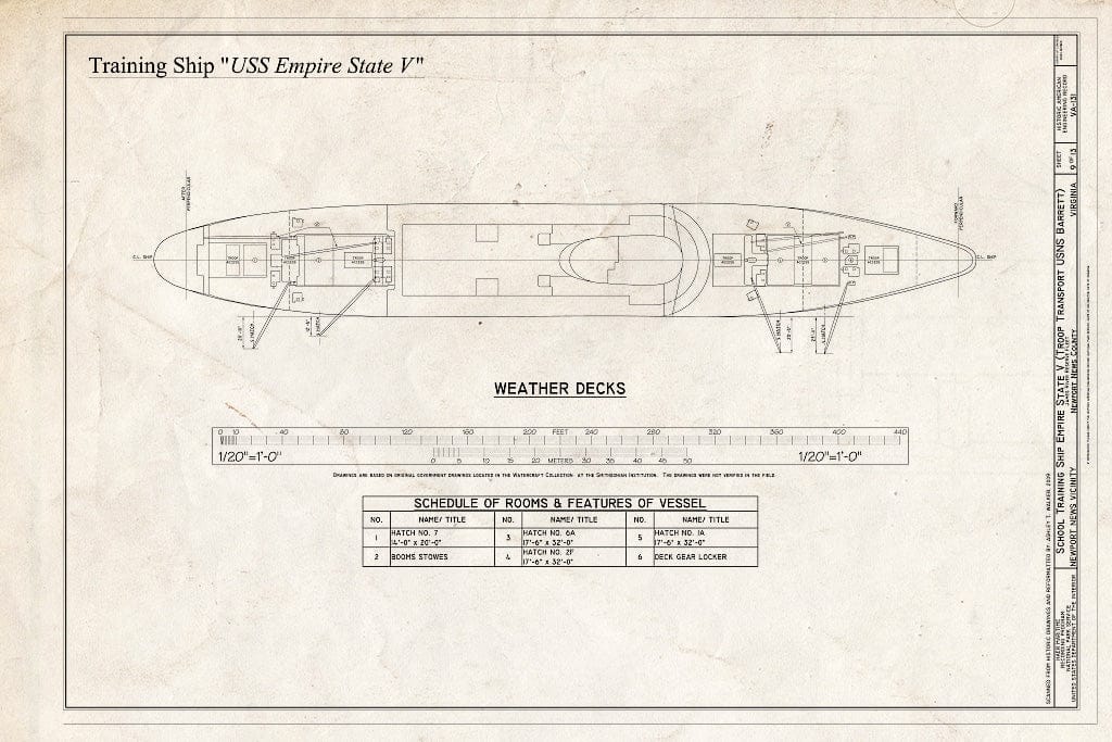 Blueprint Weather Decks - Empire State V, James River Reserve Fleet, Newport News, Newport News, VA