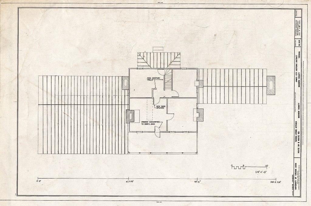 Blueprint Second Floor Plan - Tavern-Store-Kitchen, Route 29 & Route 631, Madison, Madison County, VA