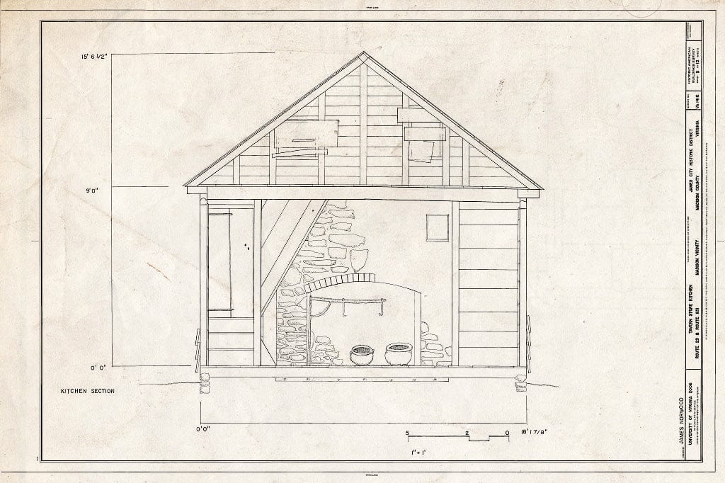 Blueprint Section (Kitchen) - Tavern-Store-Kitchen, Route 29 & Route 631, Madison, Madison County, VA