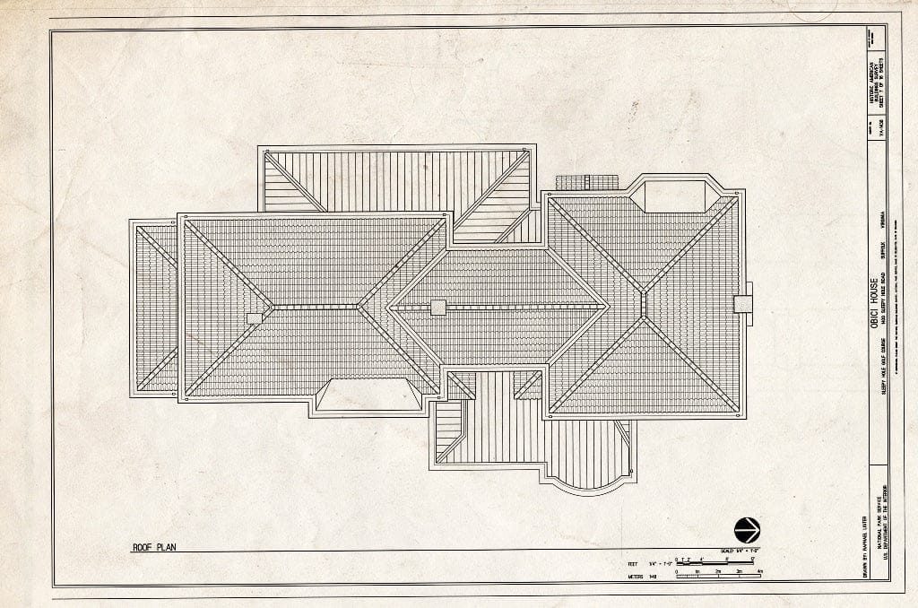 Blueprint Roof Plan - Obici House, 1400 Sleepy Hole Road, Suffolk, Suffolk, VA