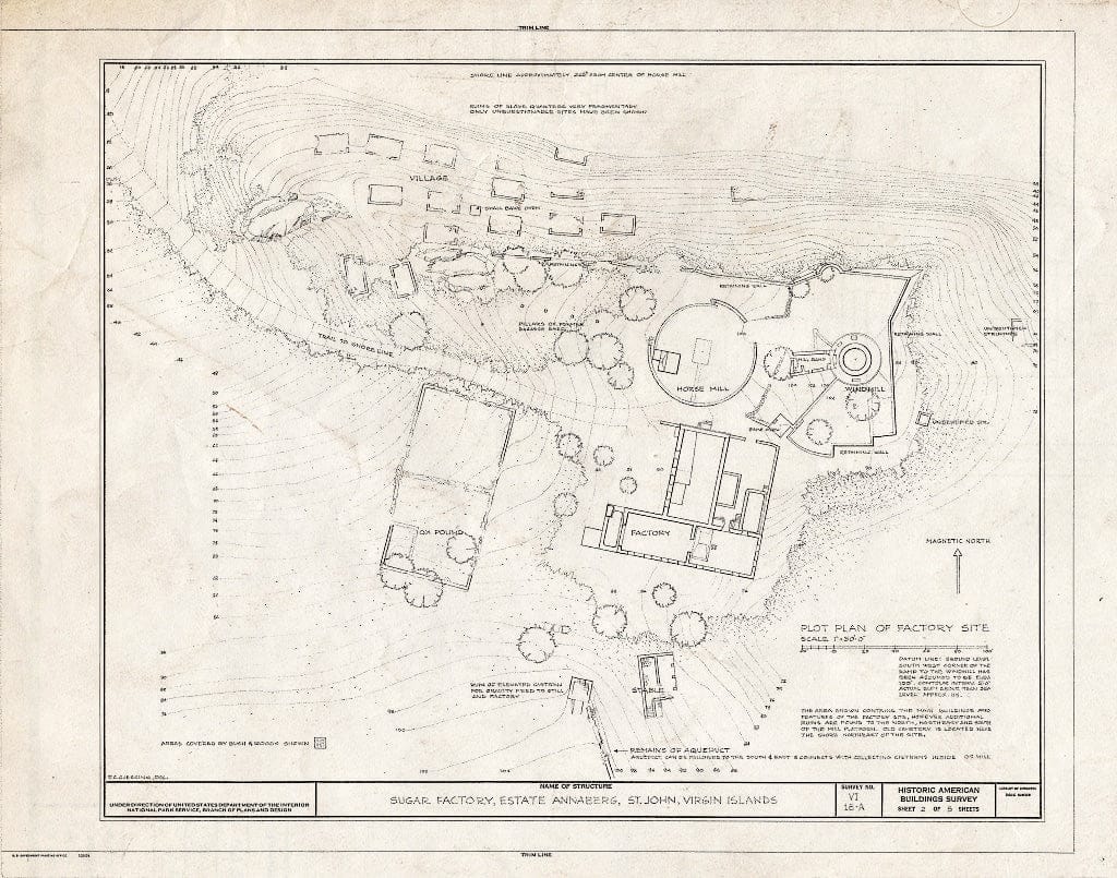 Blueprint HABS VI,2-MABA,1-A- (Sheet 2 of 5) - Estate Annaberg, Sugar Factory, Adrian, St. John, VI