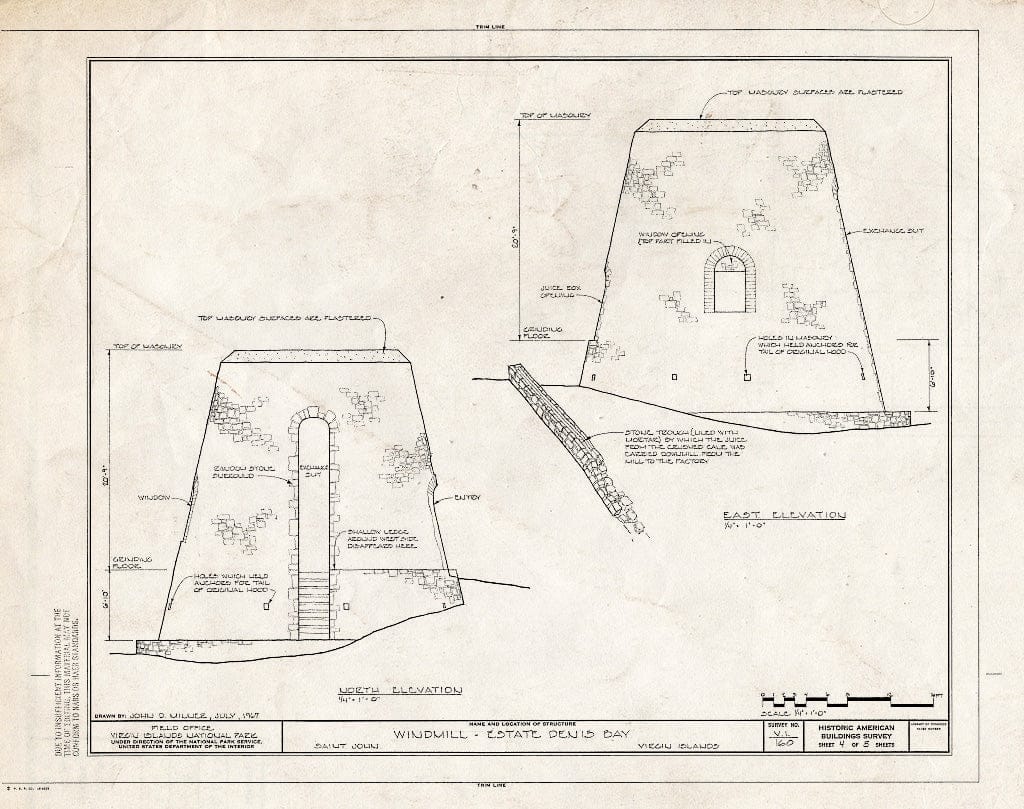 Blueprint HABS VI,2-DENBA,1-A- (Sheet 4 of 5) - Estate Denis Bay, Windmill, Cruz Bay, St. John, VI