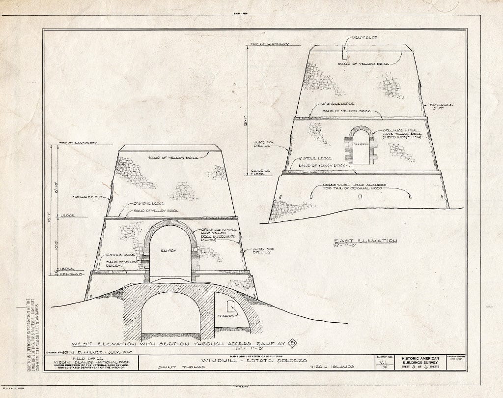 Blueprint HABS VI,3-NORTL,1A- (Sheet 3 of 6) - Estate Solberg, Windmill, Charlotte Amalie, St. Thomas, VI