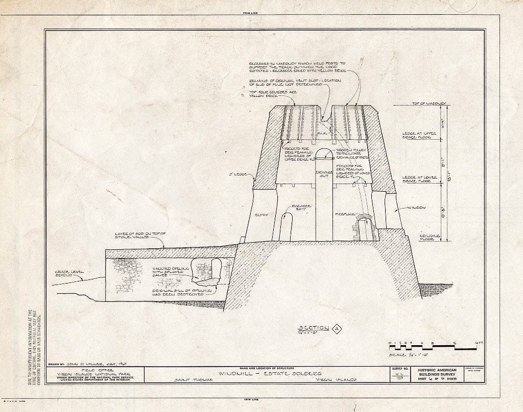 Blueprint HABS VI,3-NORTL,1A- (Sheet 6 of 6) - Estate Solberg, Windmill, Charlotte Amalie, St. Thomas, VI