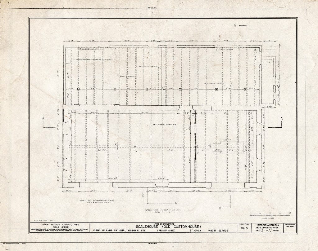 Blueprint HABS VI,1-Chris,2- (Sheet 2 of 11) - Scalemshouse, Christiansted Wharf Square Vicinity, Christiansted, St. Croix, VI
