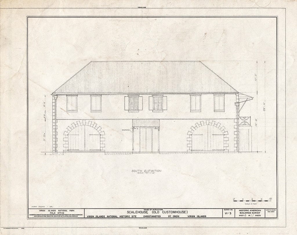Blueprint HABS VI,1-Chris,2- (Sheet 4 of 11) - Scalemshouse, Christiansted Wharf Square Vicinity, Christiansted, St. Croix, VI