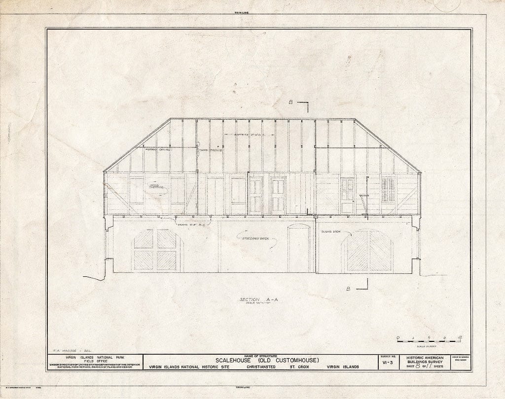 Blueprint HABS VI,1-Chris,2- (Sheet 8 of 11) - Scalemshouse, Christiansted Wharf Square Vicinity, Christiansted, St. Croix, VI